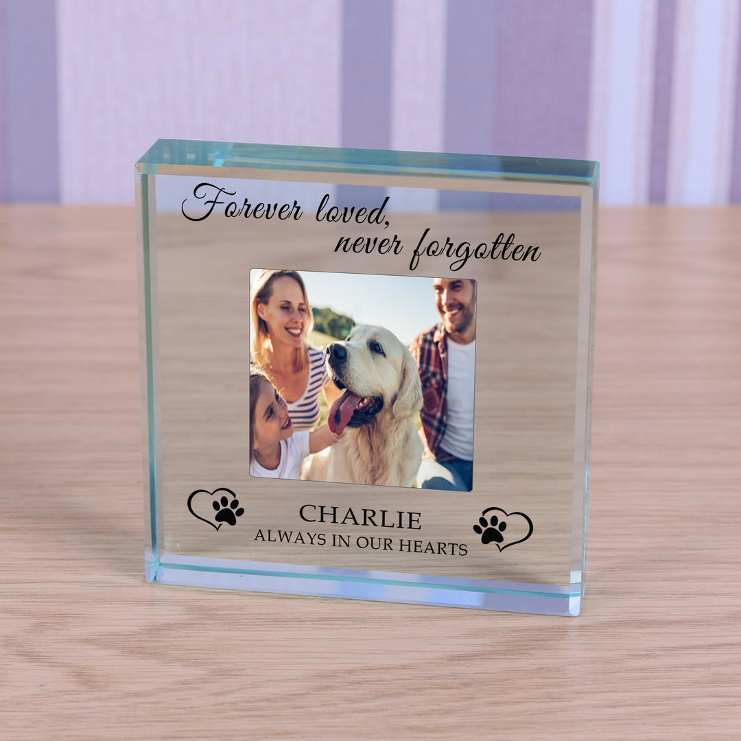 Personalised Pet Memory Glass Token with Photo