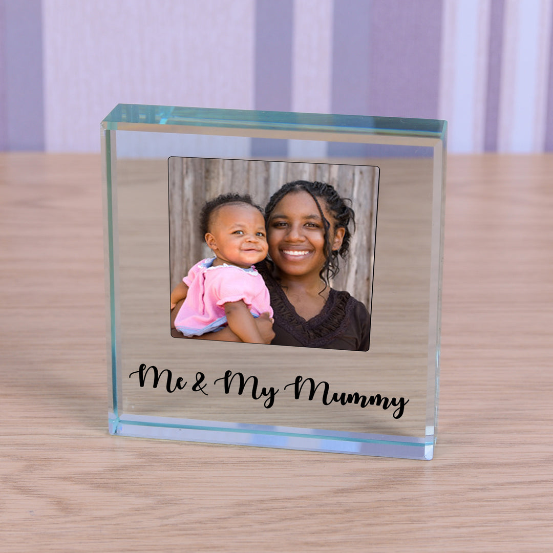 Personalised Me &amp; My Mummy Glass Token with Photo