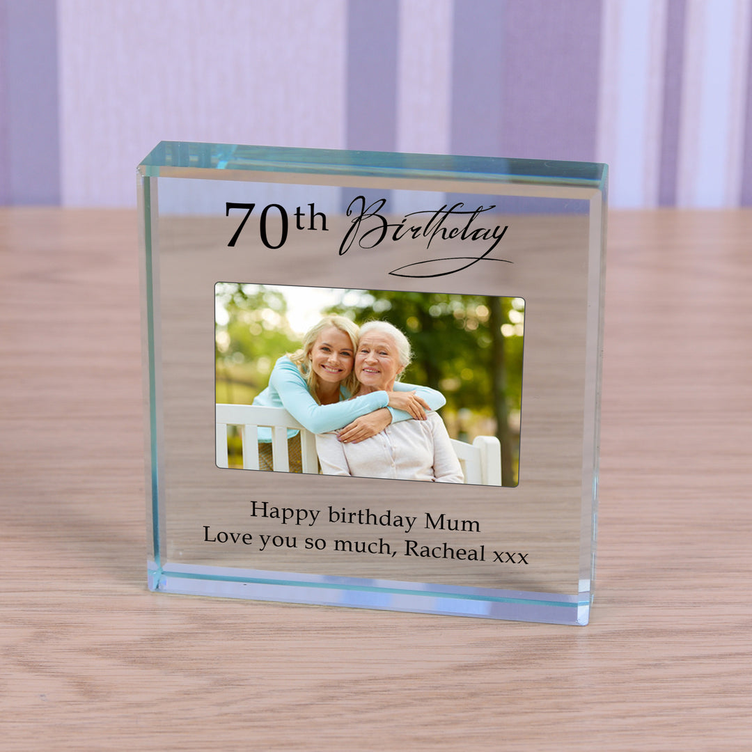 Personalised Birthday Glass Token with Photo