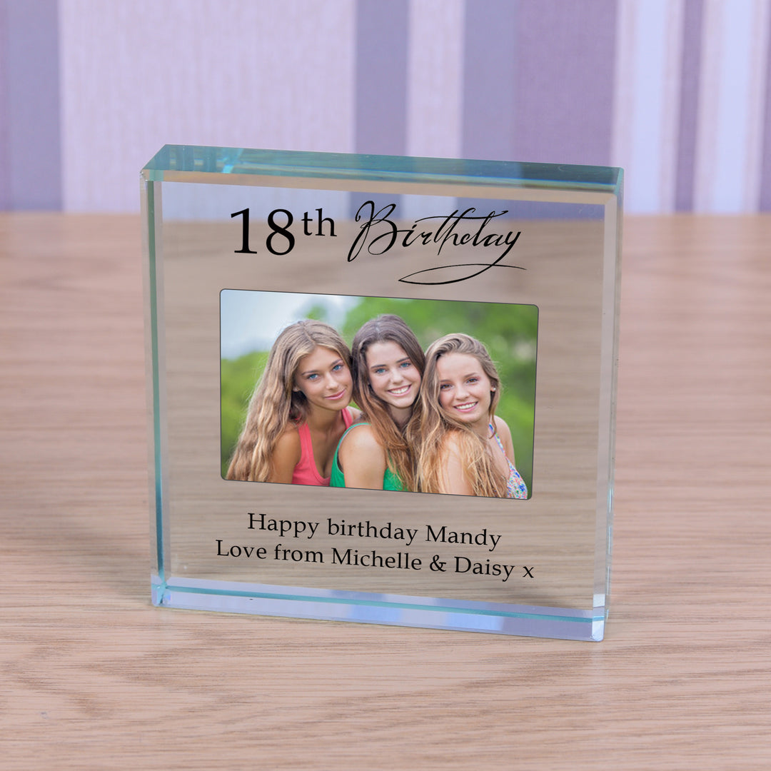 Personalised Birthday Glass Token with Photo