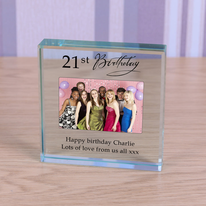 Personalised Birthday Glass Token with Photo