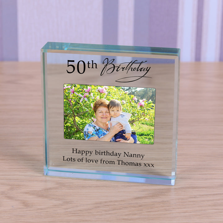 Personalised Birthday Glass Token with Photo