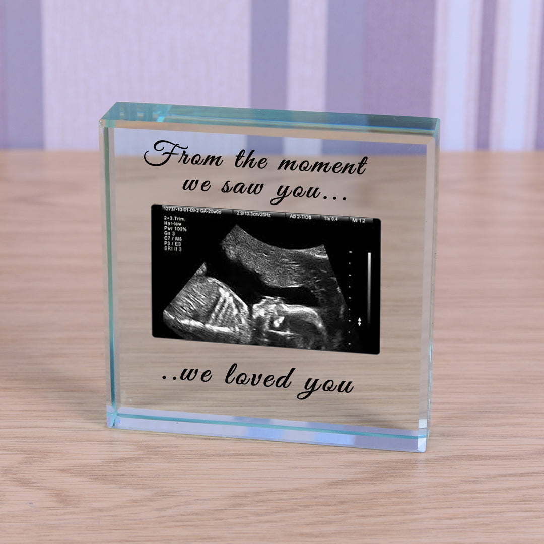 Personalised Baby Scan Glass Token