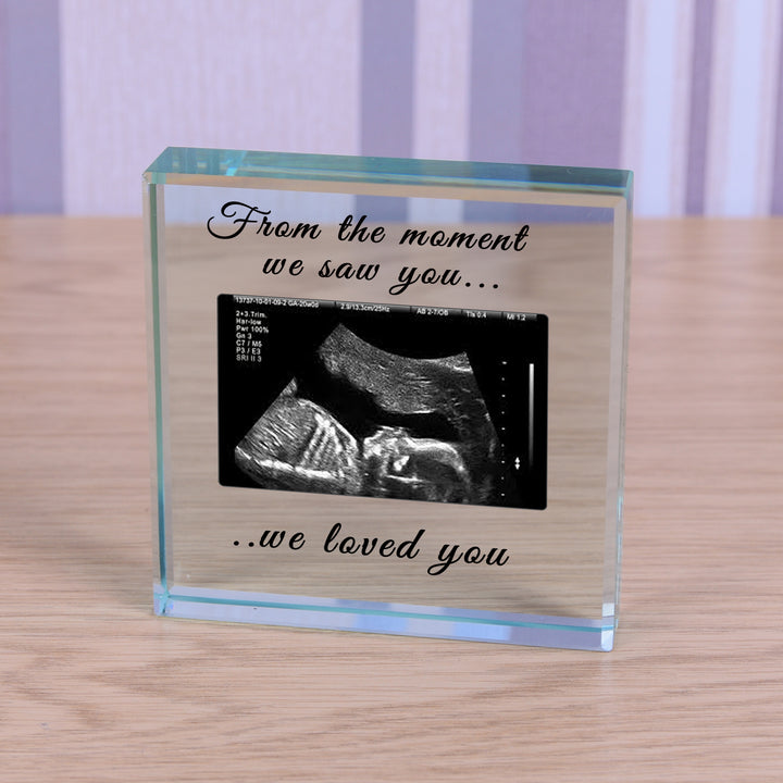 Personalised Baby Scan Glass Token