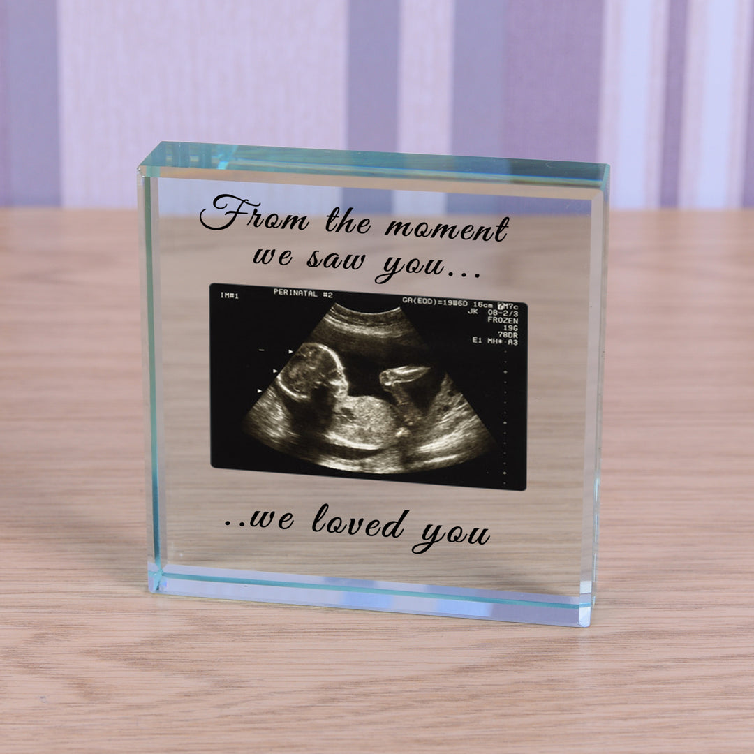 Personalised Baby Scan Glass Token