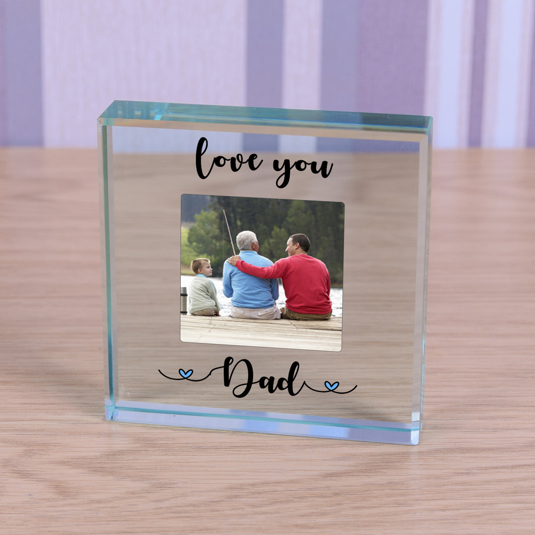 Personalised Love You Glass Token with Photo