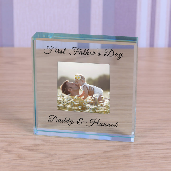 Personalised Love You Daddy Glass Token with Photo