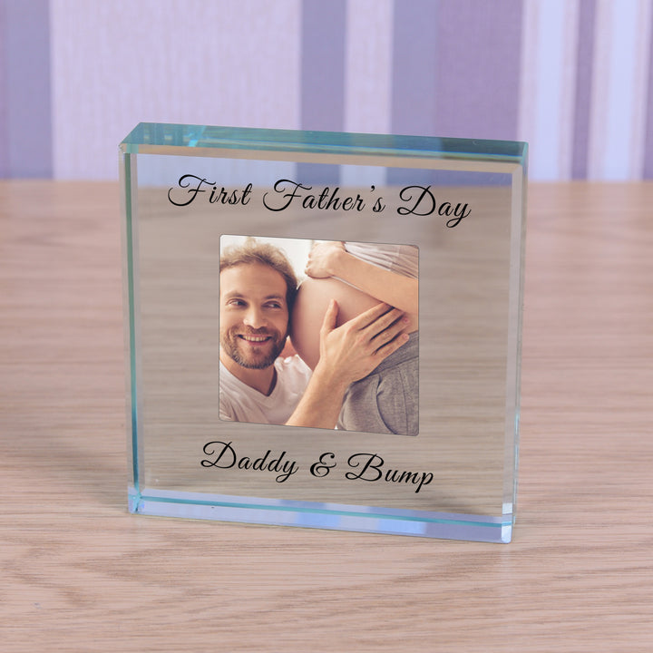 Personalised Love You Daddy Glass Token with Photo