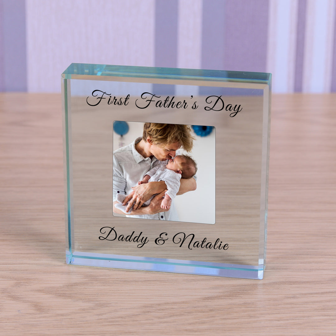 Personalised Love You Daddy Glass Token with Photo