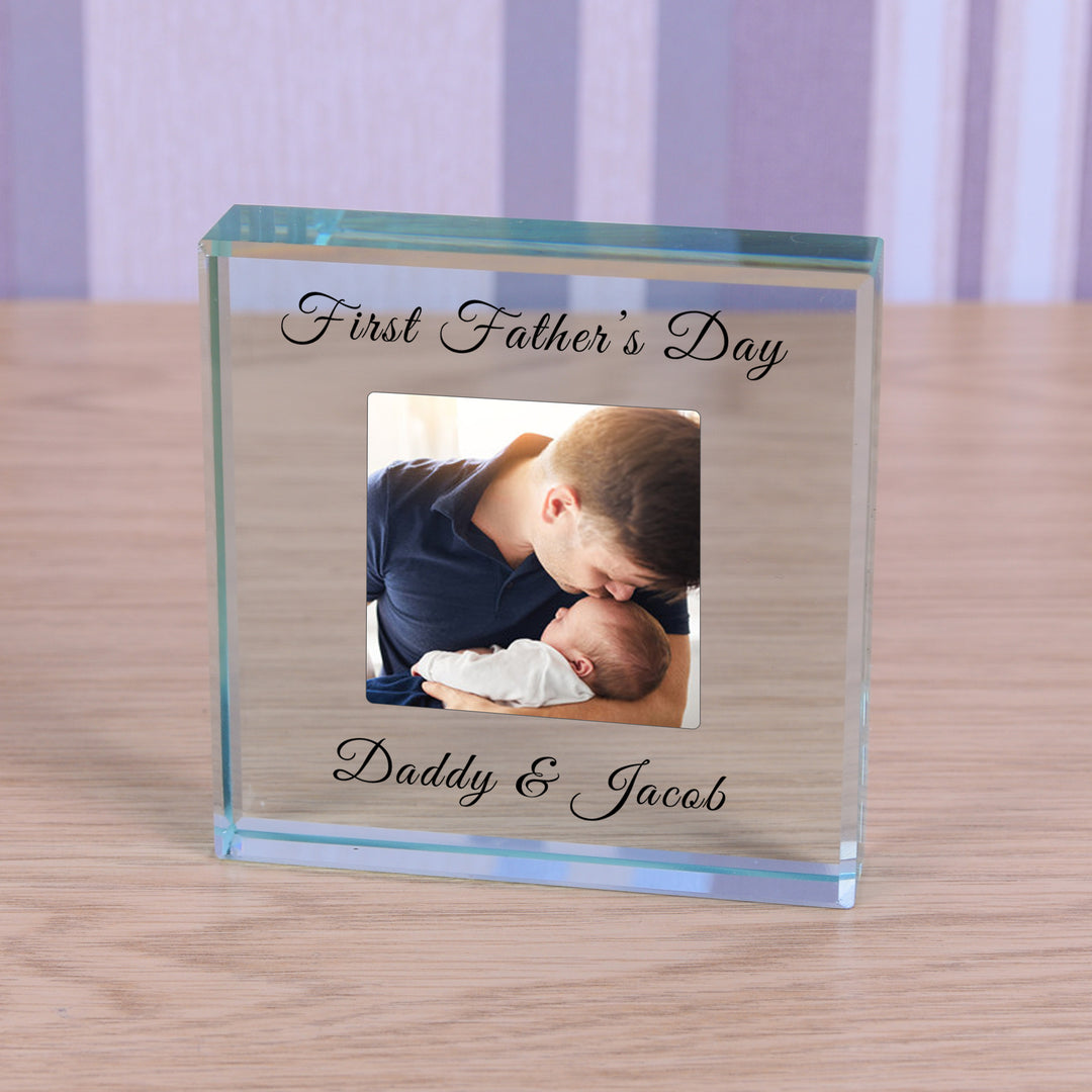Personalised Love You Daddy Glass Token with Photo