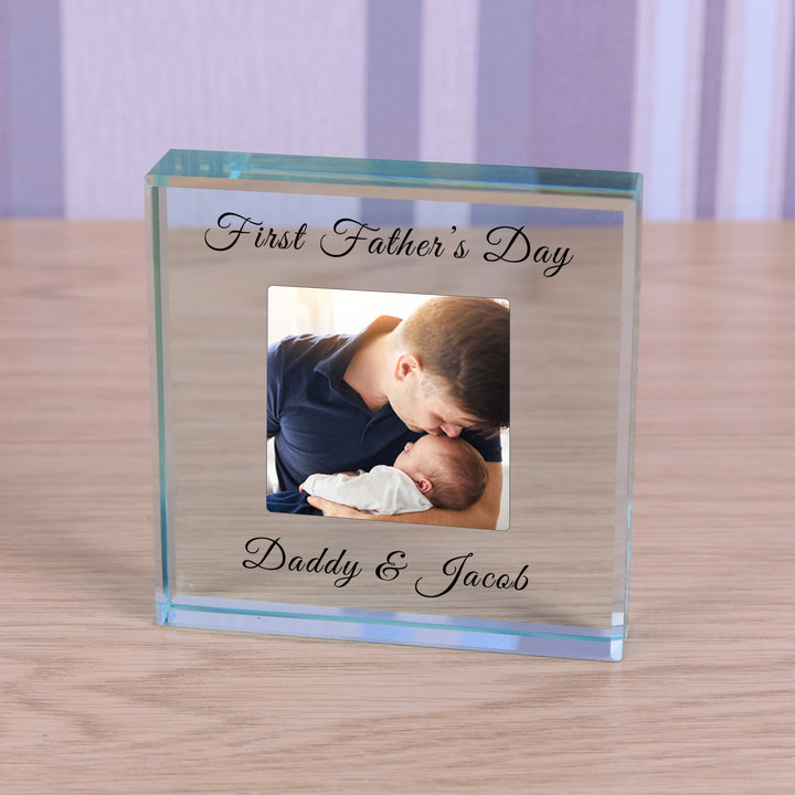 Personalised Love You Daddy Glass Token with Photo