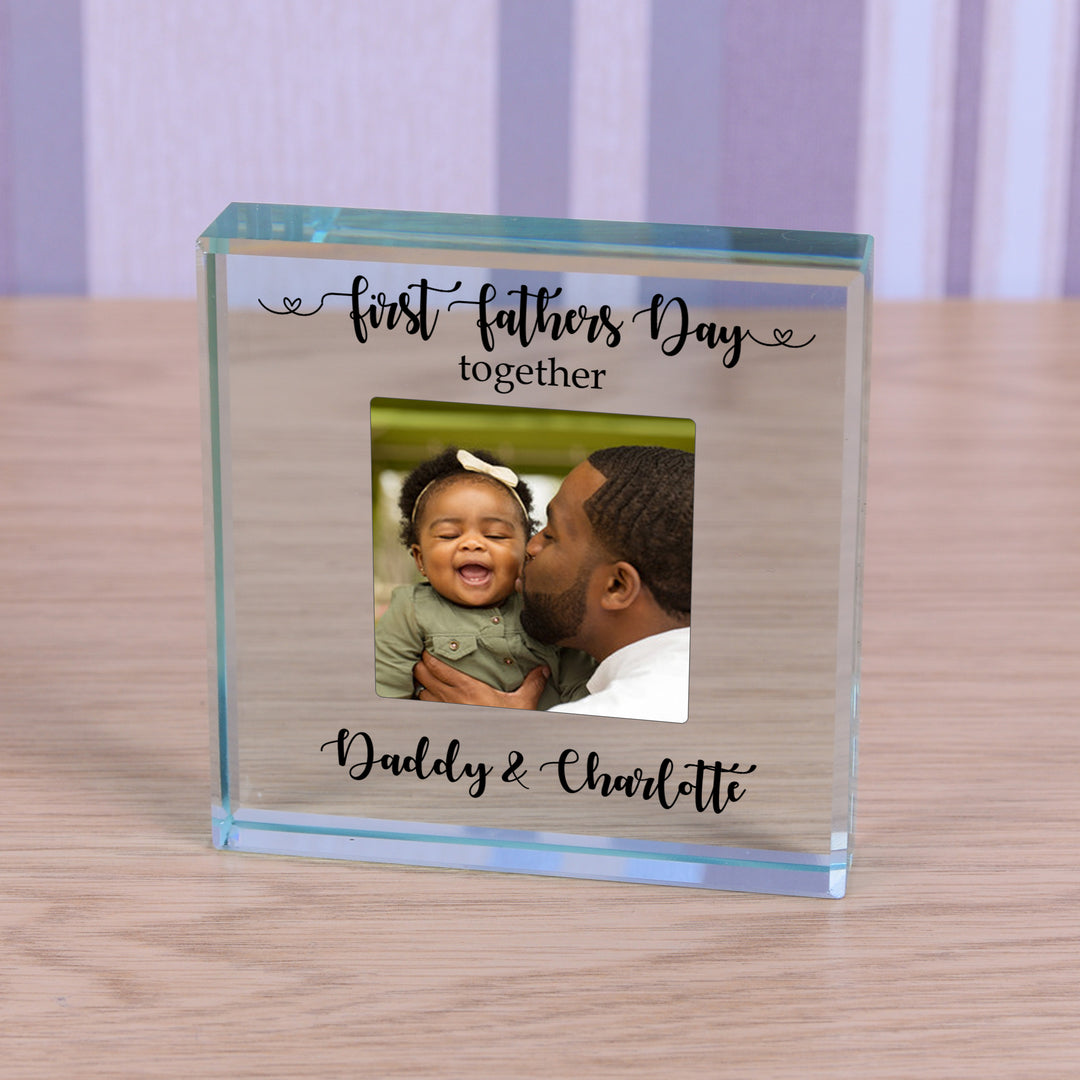 Personalised First Father’s Day Together Glass Token