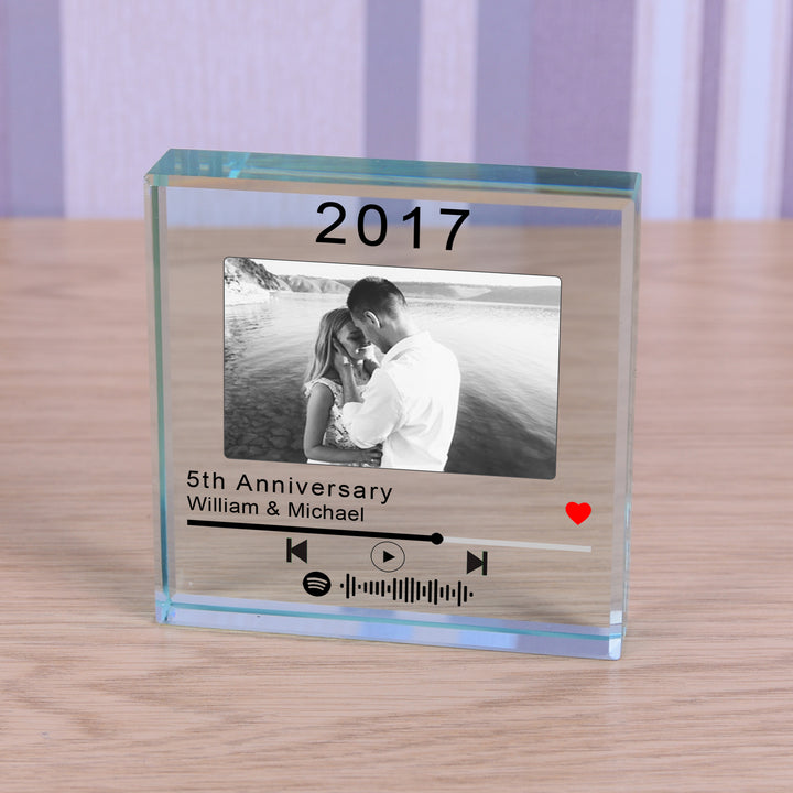 Personalised Special Year Playlist Glass Token with Photo