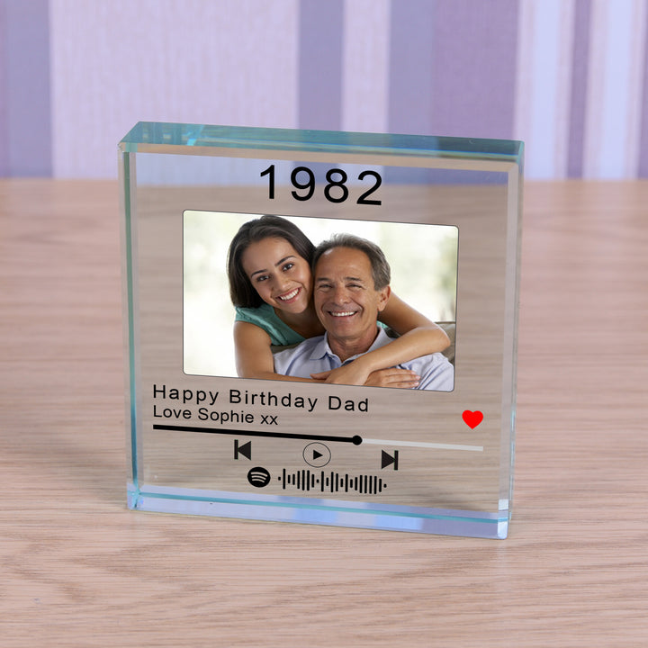 Personalised Special Year Playlist Glass Token with Photo