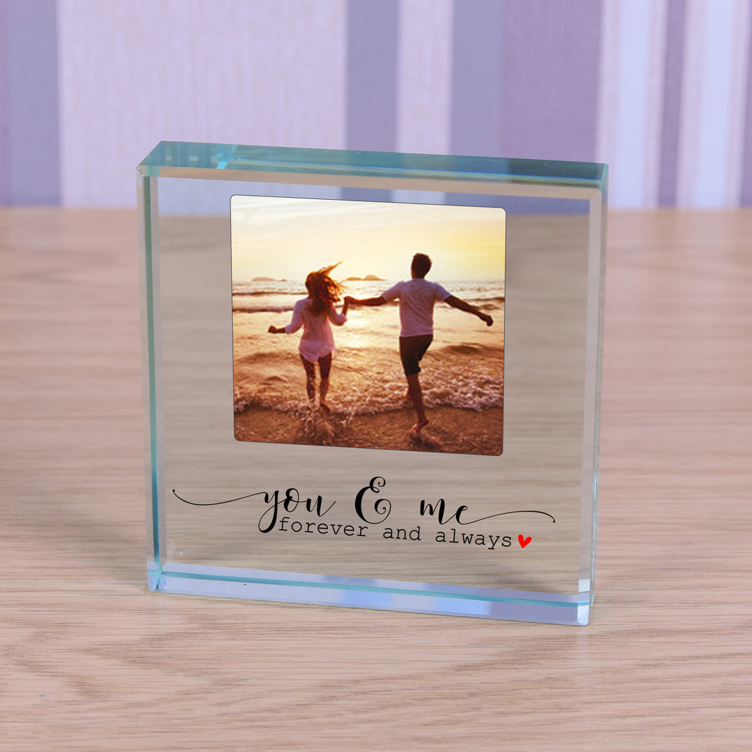 Personalised You &amp; Me Glass Token with Photo