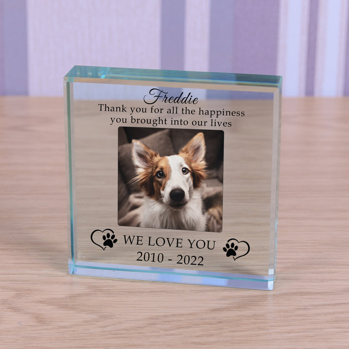 Personalised Pet Memory Glass Token with Photo