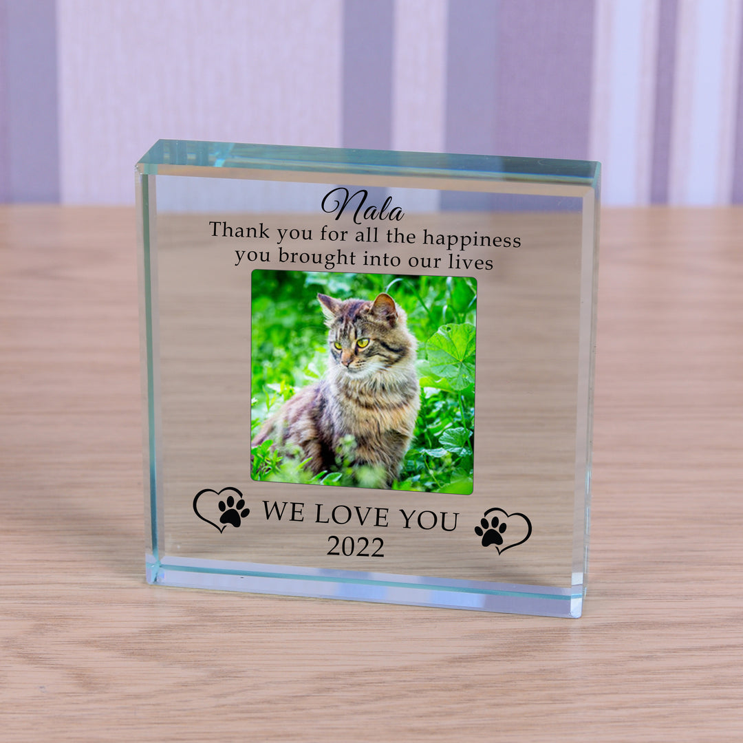 Personalised Pet Memory Glass Token with Photo