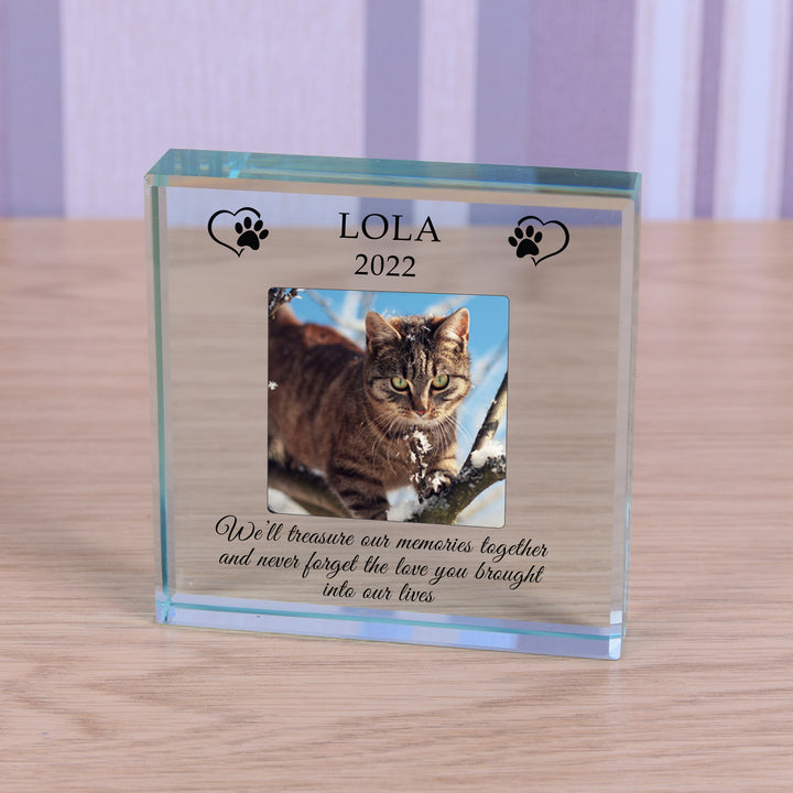 Personalised Pet Memories Glass Token with Photo