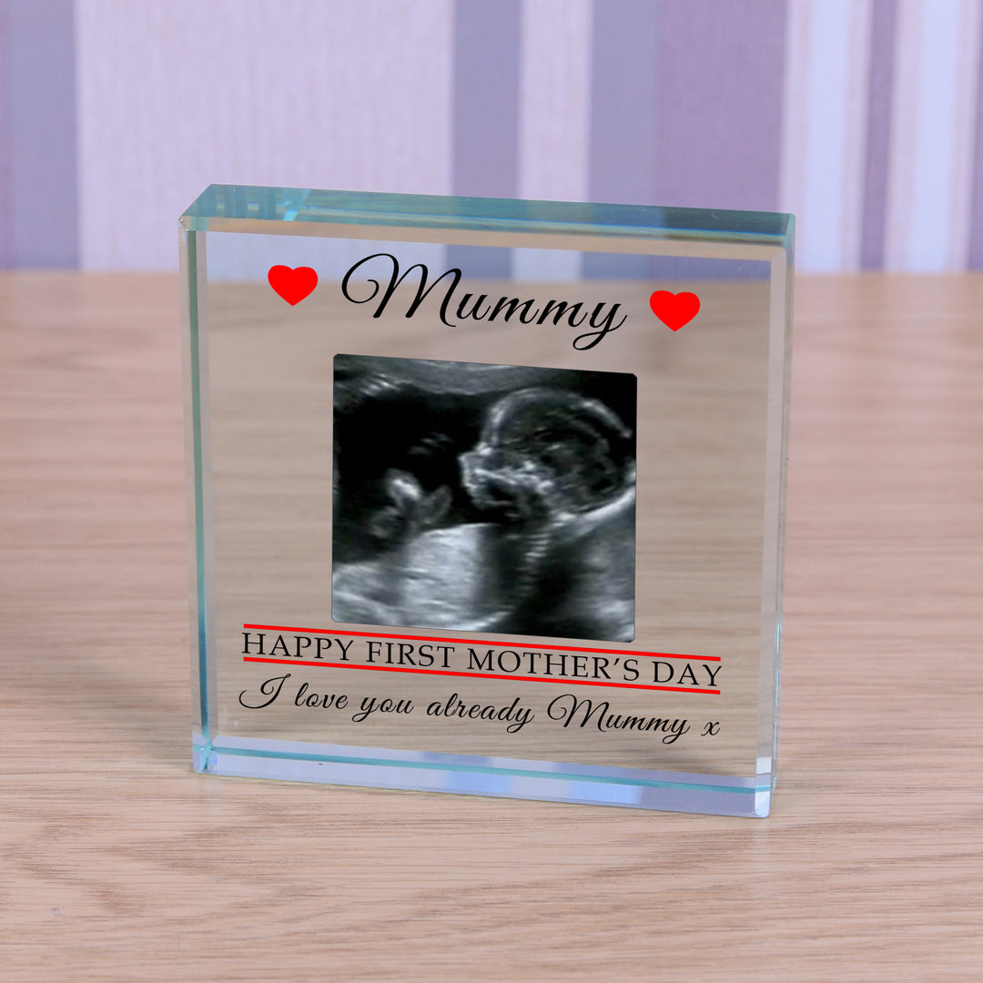Personalised First Mother’s Day Glass Token with Photo