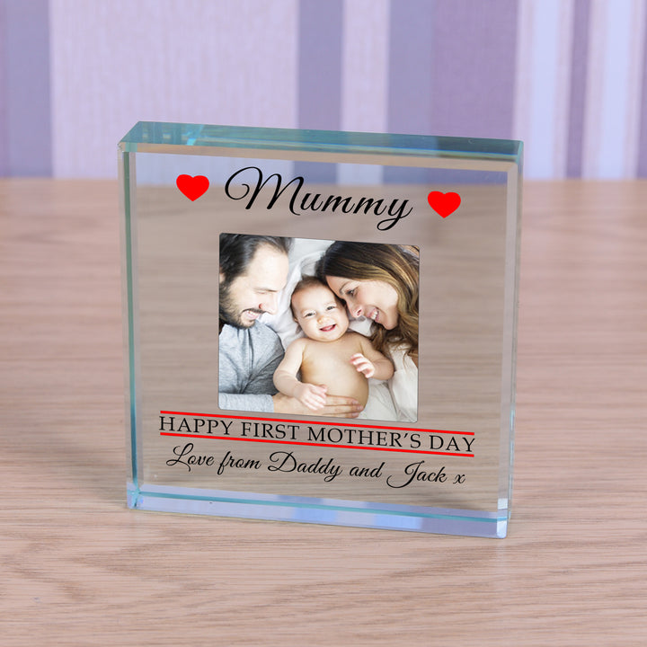 Personalised First Mother’s Day Glass Token with Photo