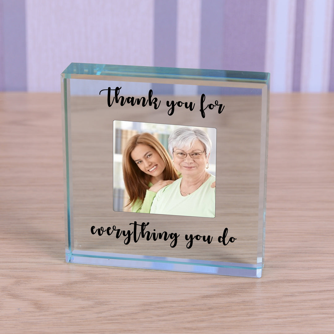 Personalised Thank You Glass Token with Photo