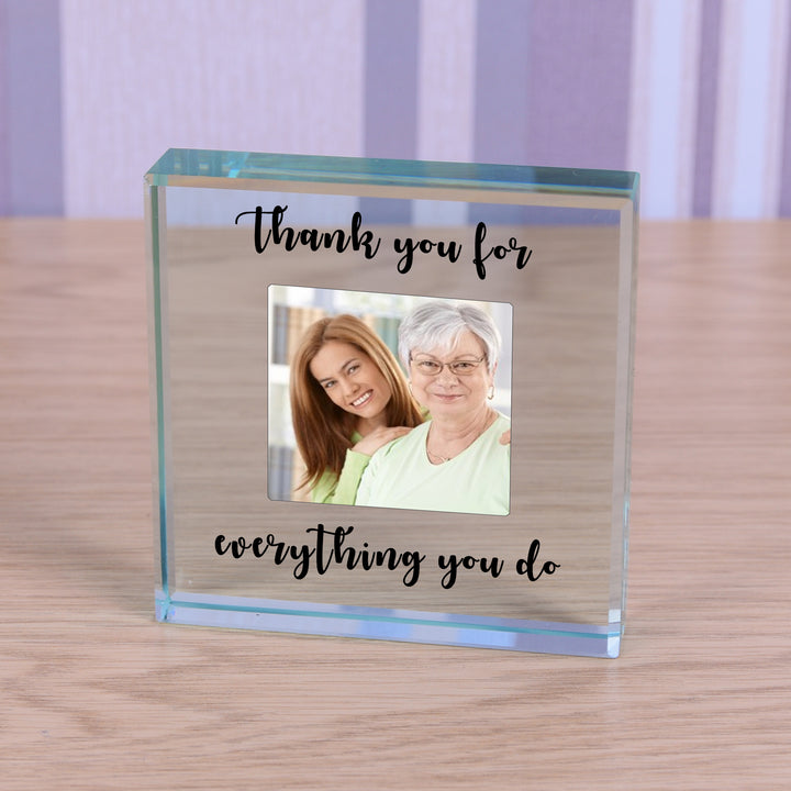 Personalised Thank You Glass Token with Photo