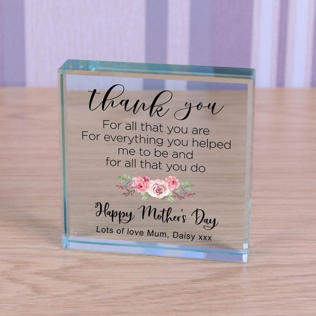 Personalised Mother’s Day Glass Token with Message
