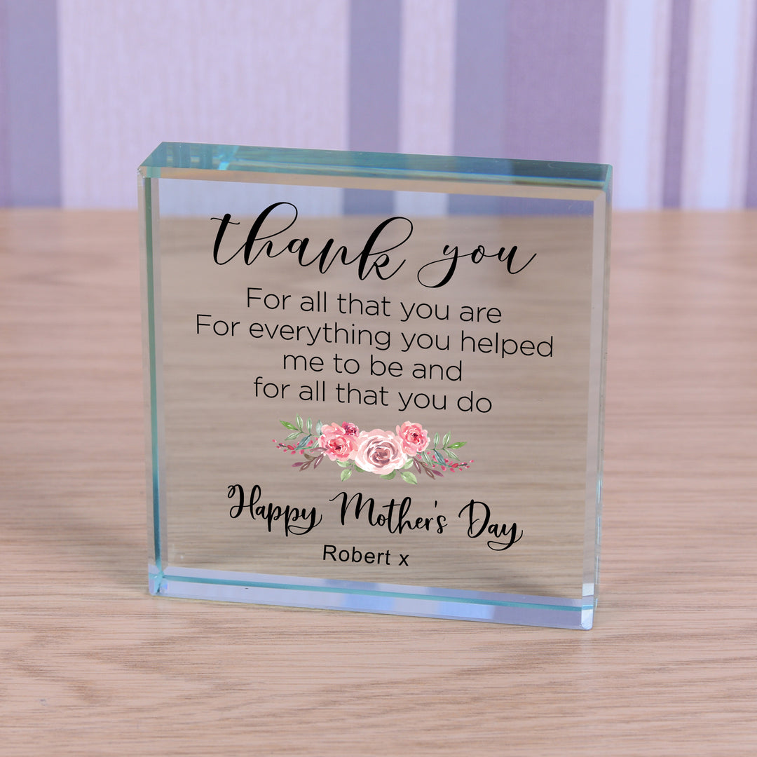 Personalised Mother’s Day Glass Token with Message