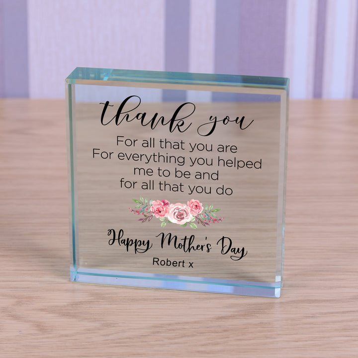 Personalised Mother’s Day Glass Token with Message