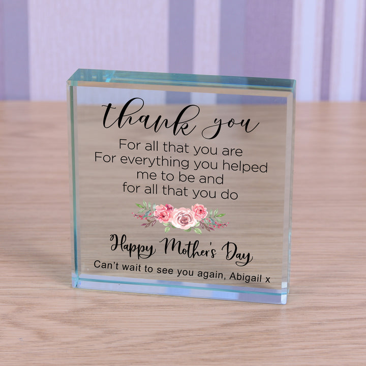Personalised Mother’s Day Glass Token with Message