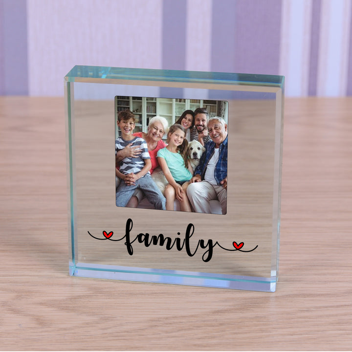Personalised Family Glass Photo Token