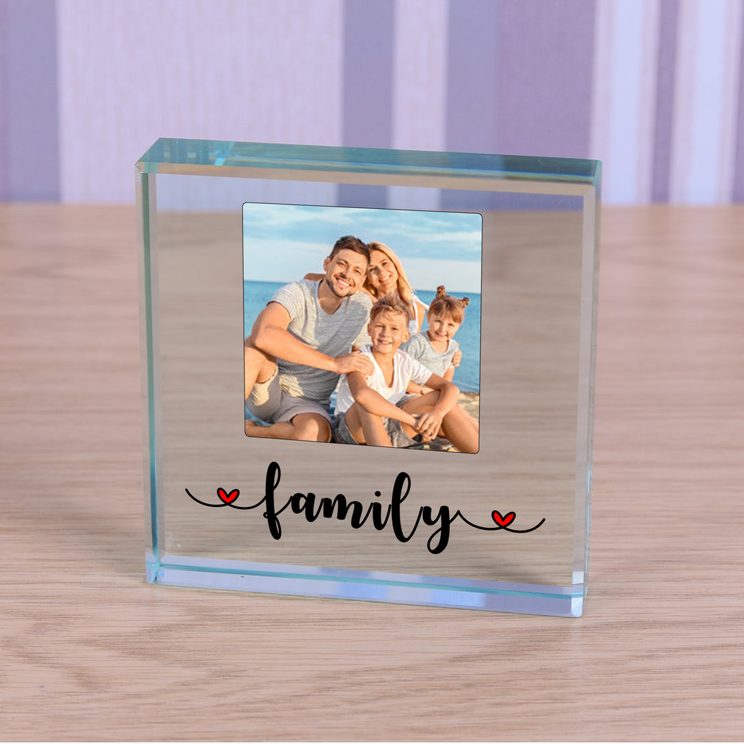 Personalised Family Glass Photo Token