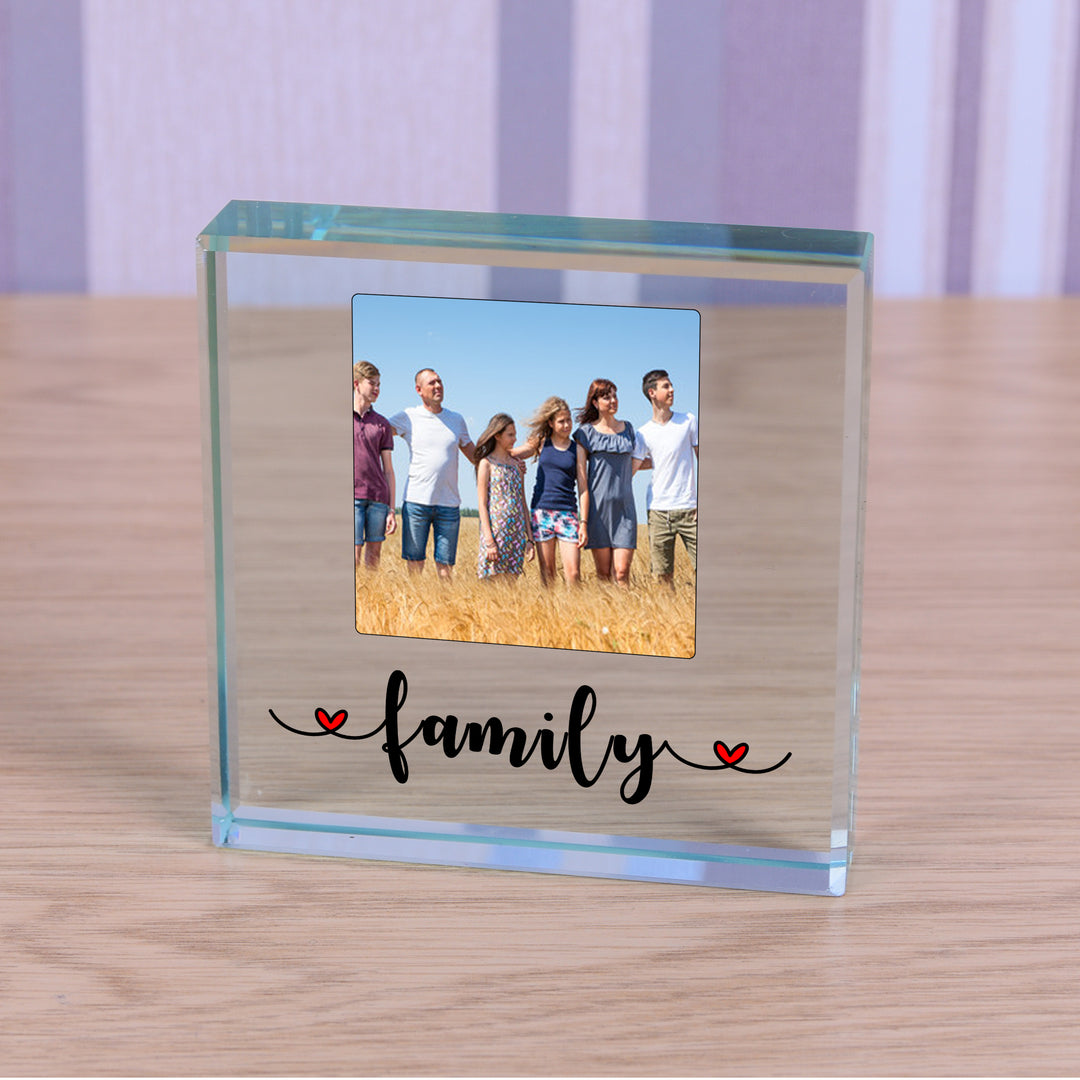 Personalised Family Glass Photo Token