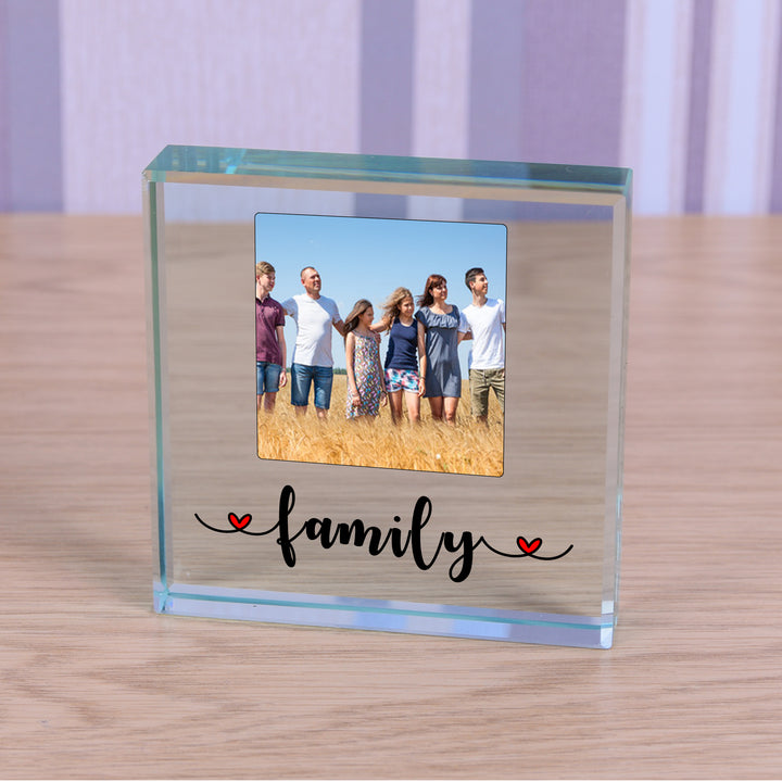 Personalised Family Glass Photo Token