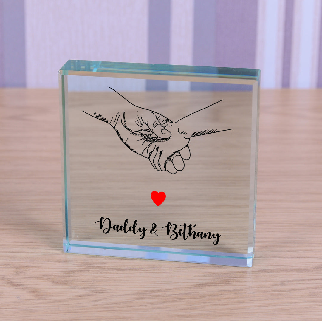 Personalised Guiding Hands Daddy Glass Token