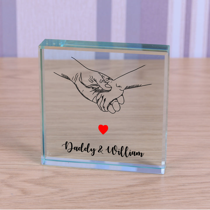 Personalised Guiding Hands Daddy Glass Token