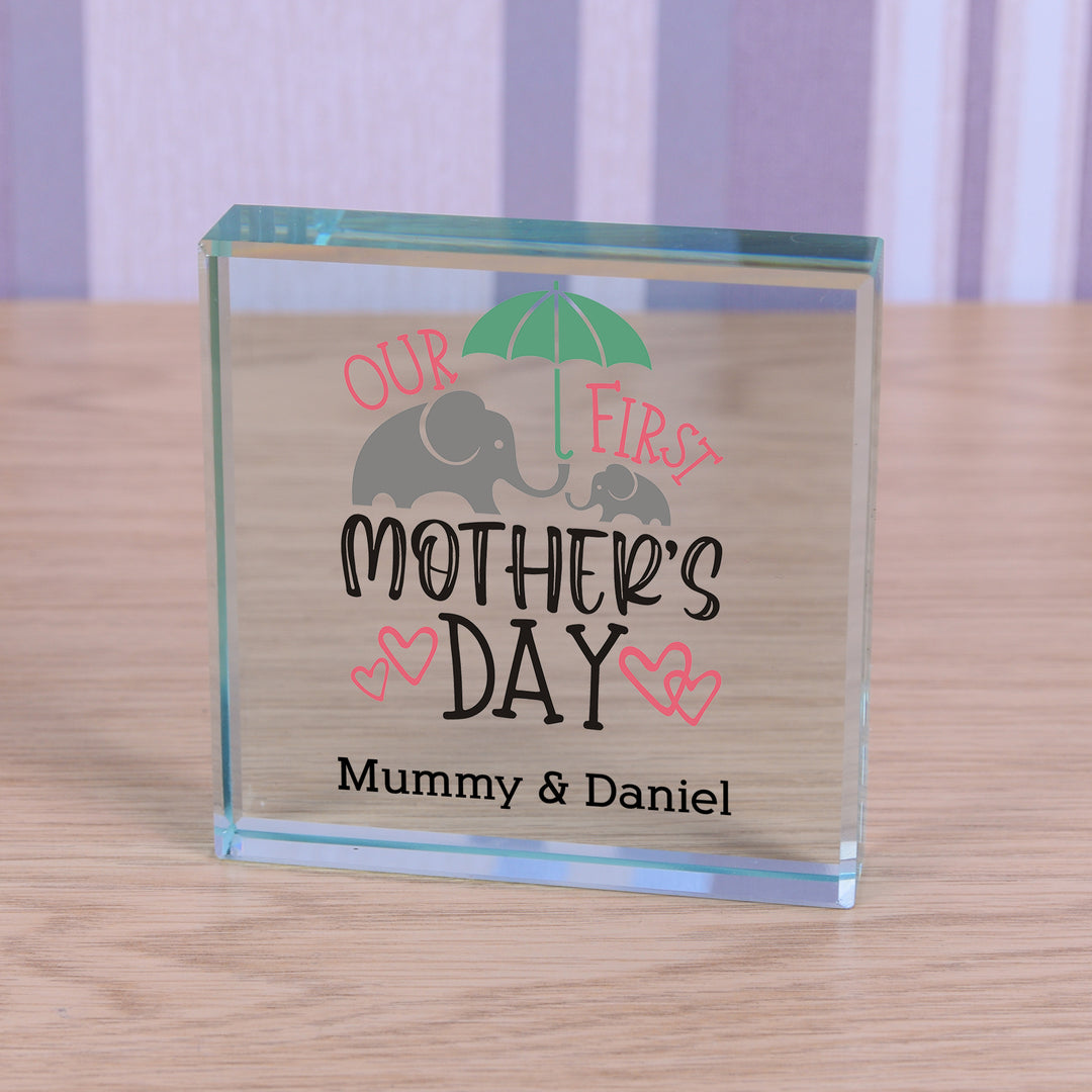 Personalised Our First Mother’s Day Glass Token