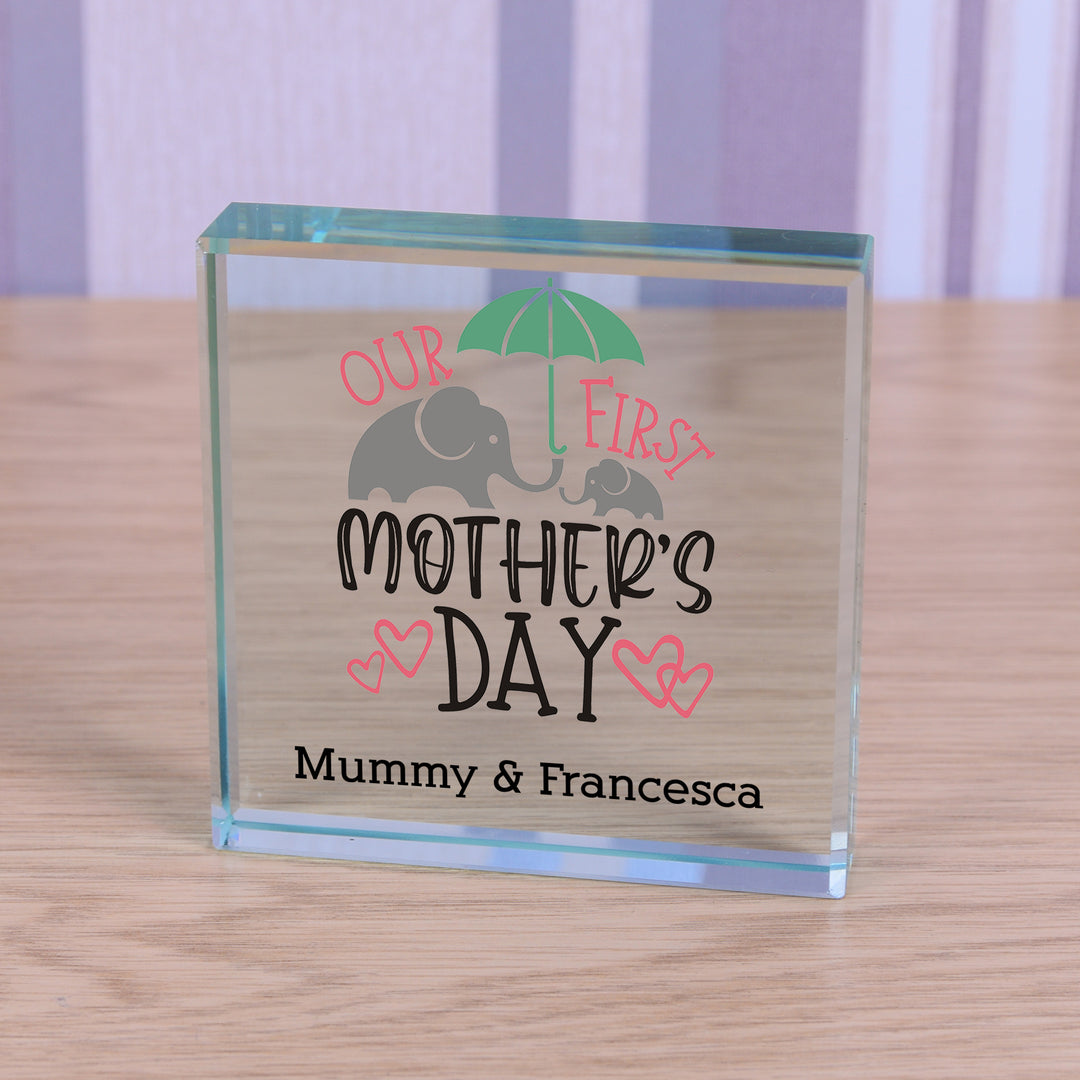 Personalised Our First Mother’s Day Glass Token