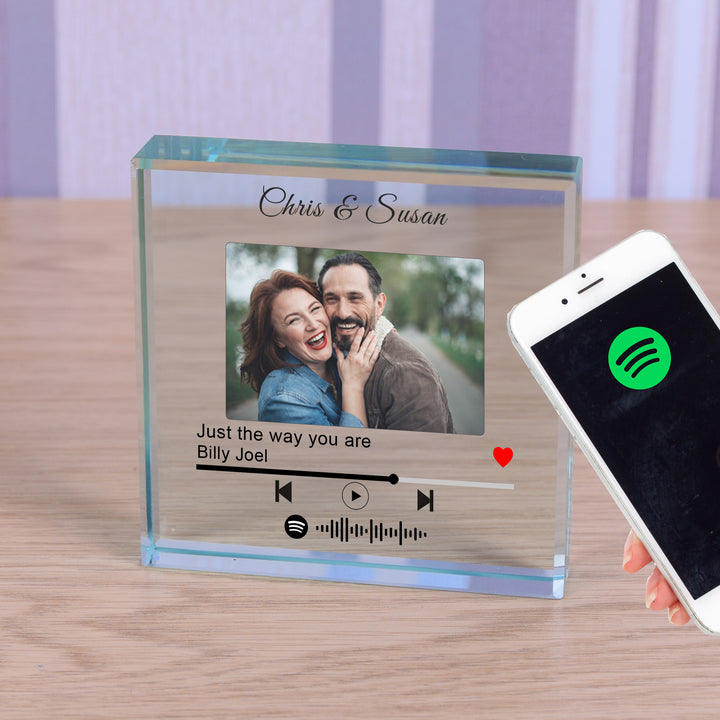 Personalised Our Song Glass Token with Photo