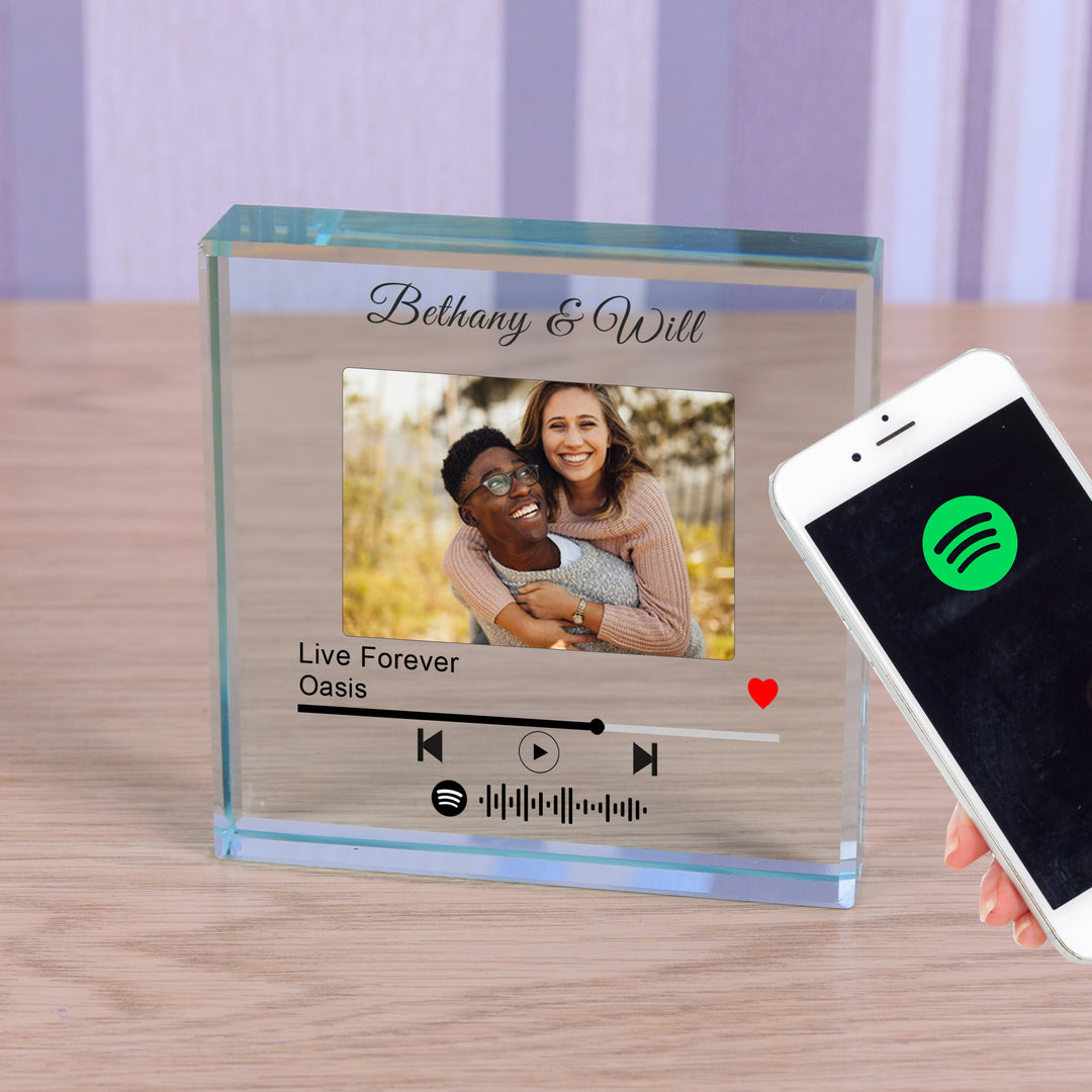 Personalised Our Song Glass Token with Photo
