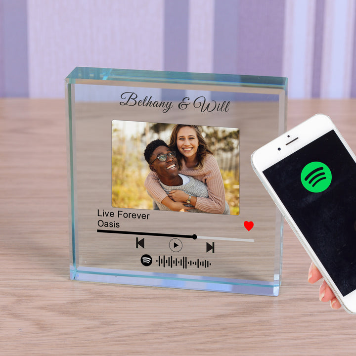 Personalised Our Song Glass Token with Photo
