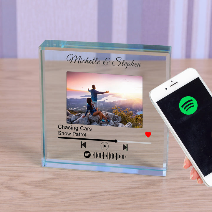 Personalised Our Song Glass Token with Photo