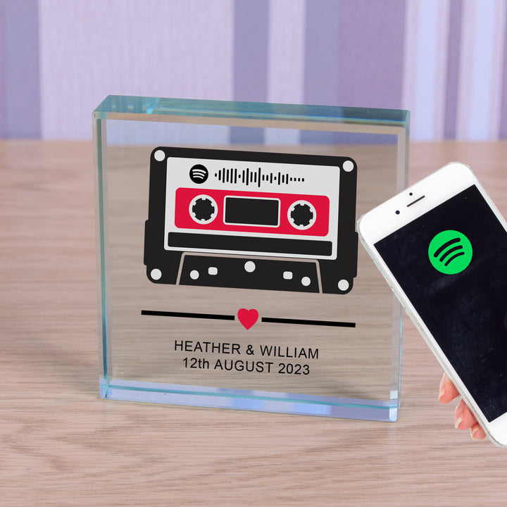Personalised Our Song Cassette Glass Token