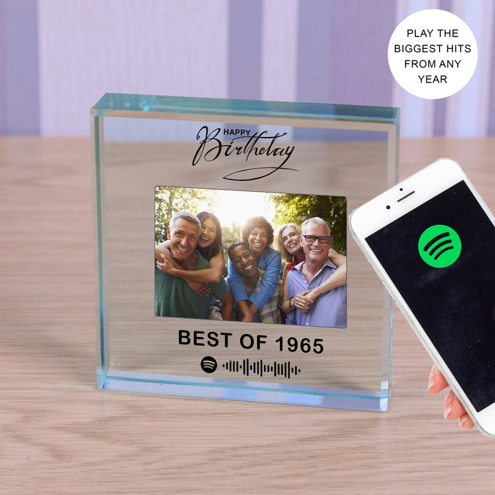 Personalised Birthday Spotify Playlist Glass Token