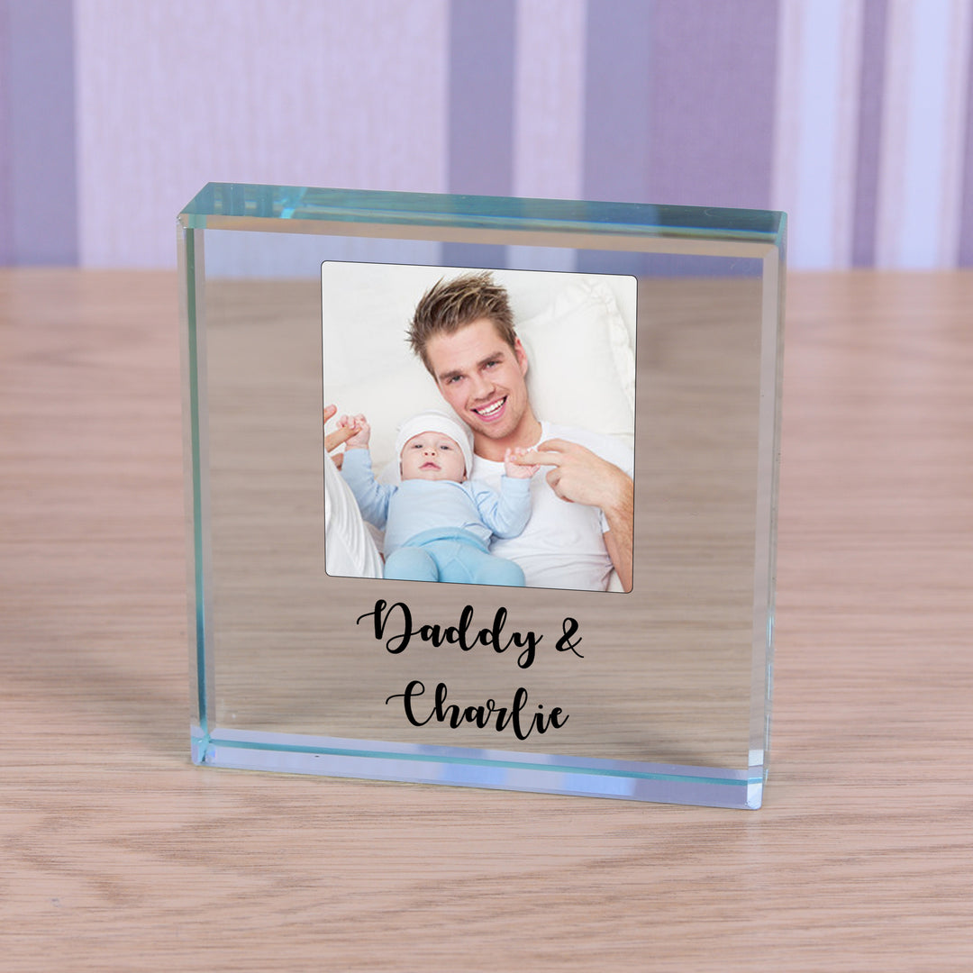 Personalised Daddy &amp; Photo Glass Token