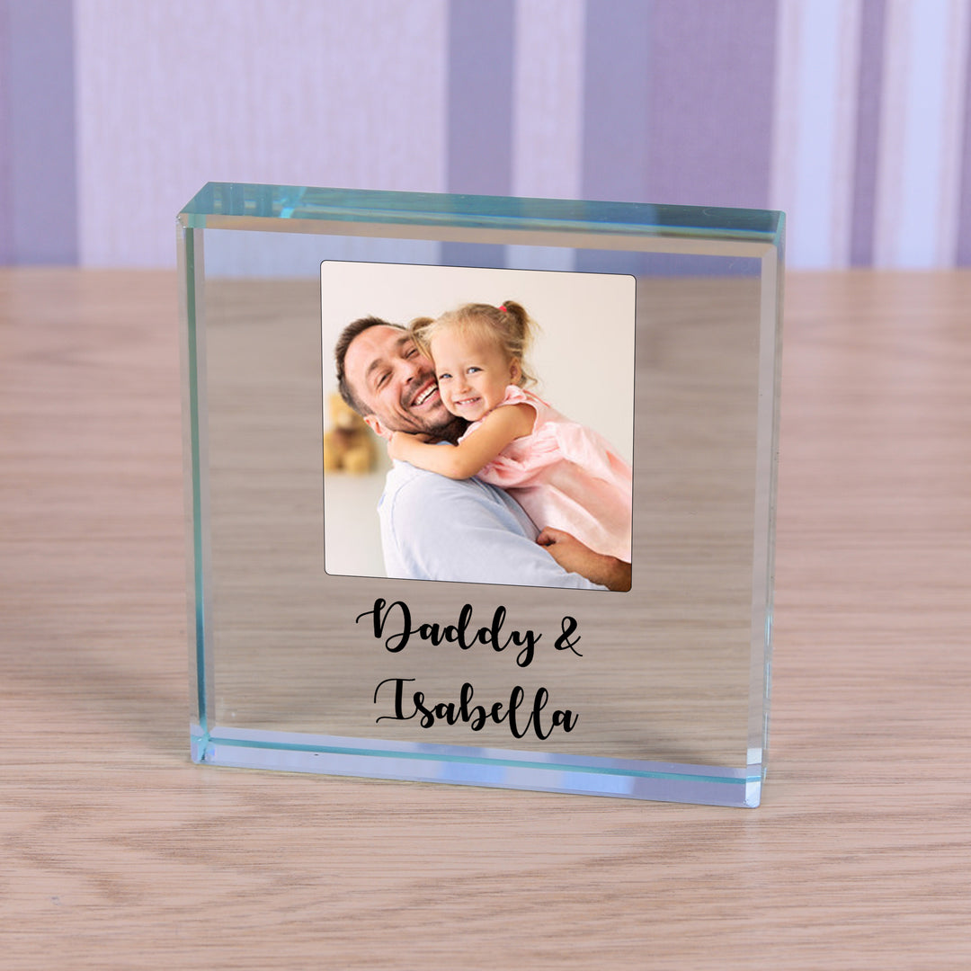 Personalised Daddy &amp; Photo Glass Token
