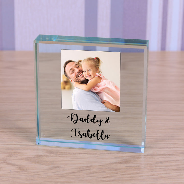Personalised Daddy &amp; Photo Glass Token