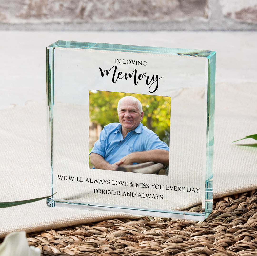 Personalised In Loving Memory Glass Token with Photo