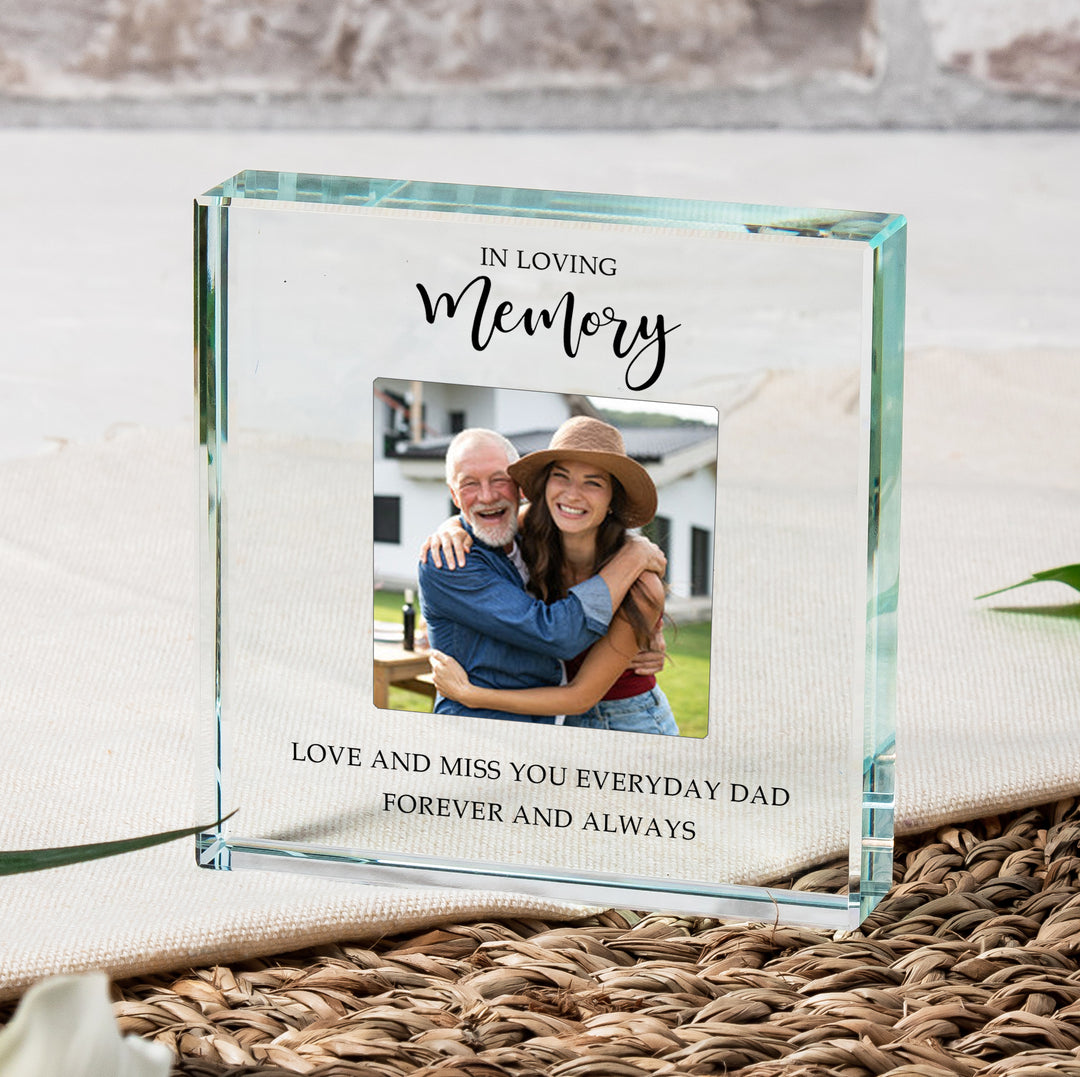 Personalised In Loving Memory Glass Token with Photo