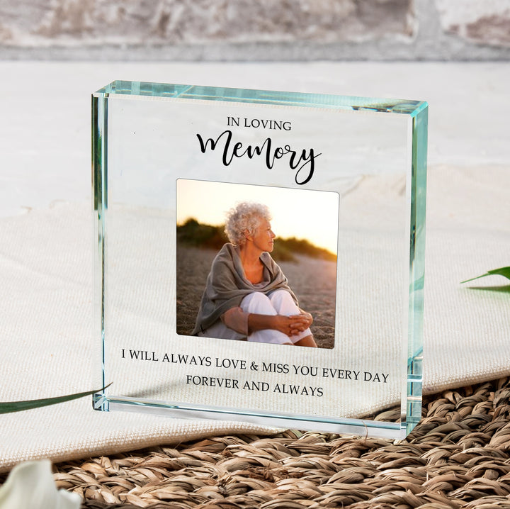 Personalised In Loving Memory Glass Token with Photo